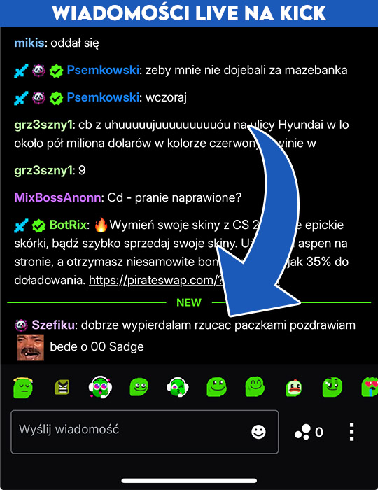 wiadomosci live na kick kup