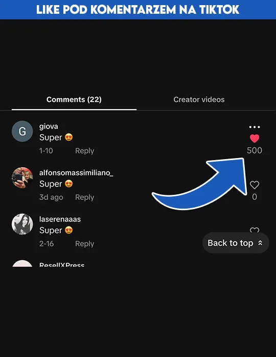 kup like pod komentarzem na tiktok - wypromowani