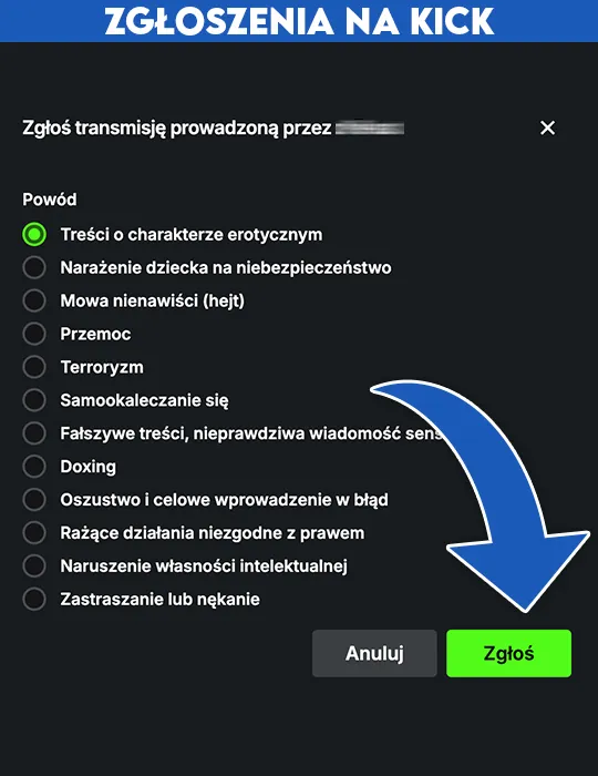 kup zgłoszenia na kick od wypromowani