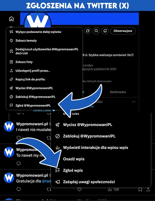 kup zgłoszenia na twitter (X)
