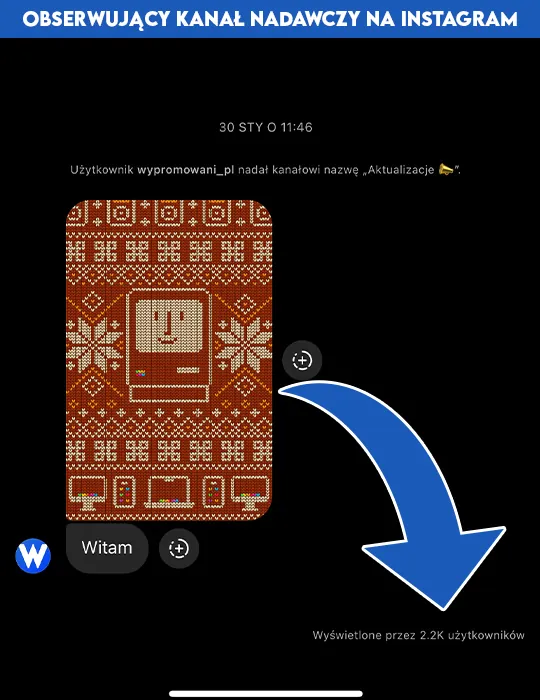 obserwujący kanał nadawczy na instagramie